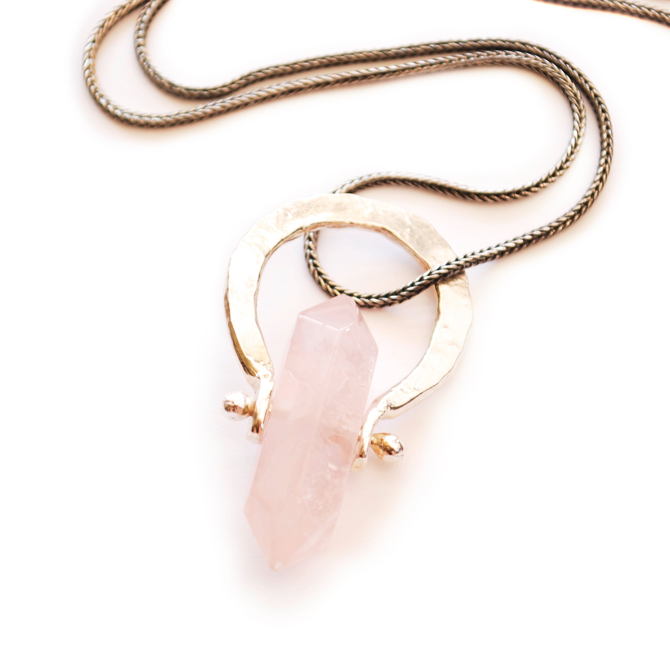 Sterling Silver Rose Quartz Pendant