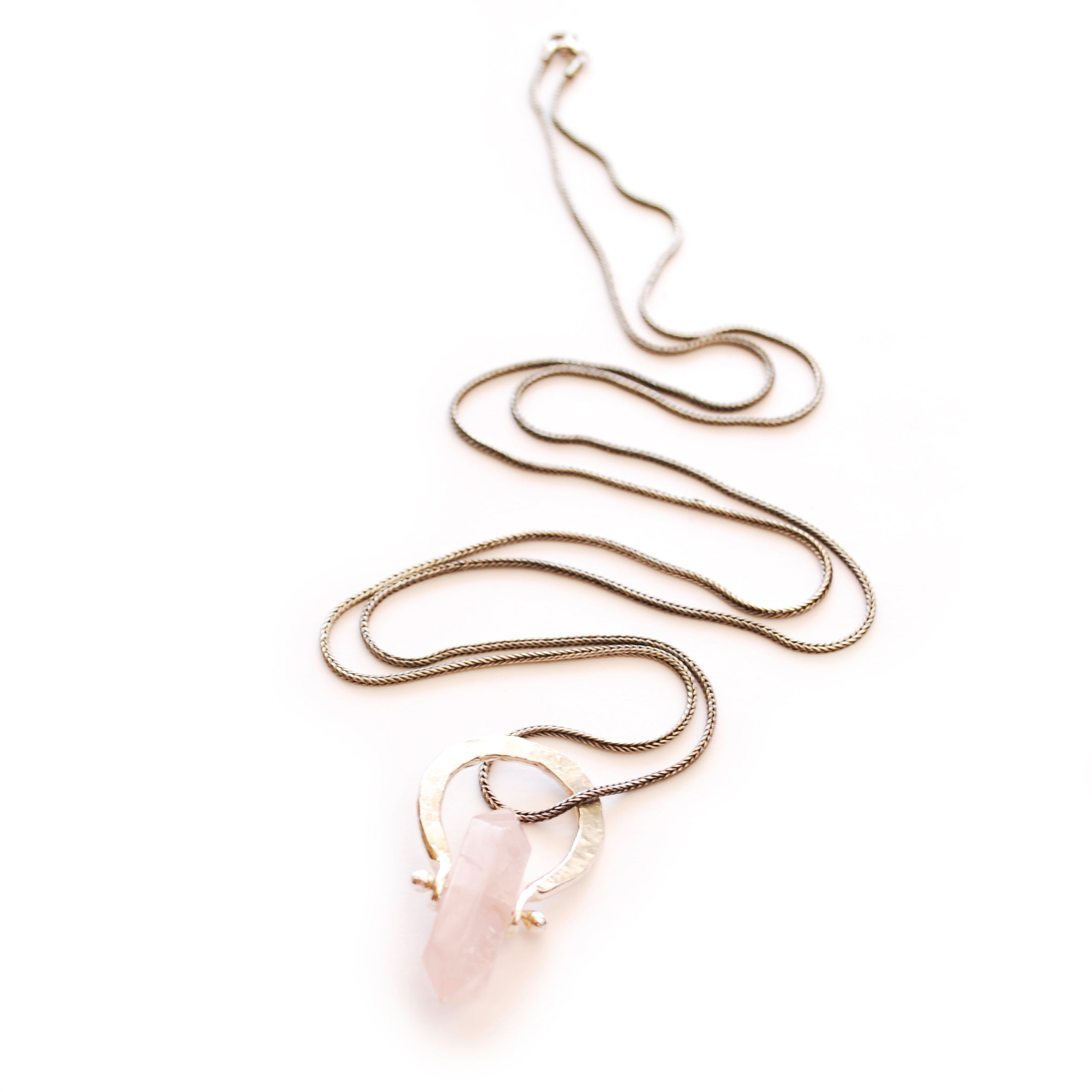 Sterling Silver Rose Quartz Pendant