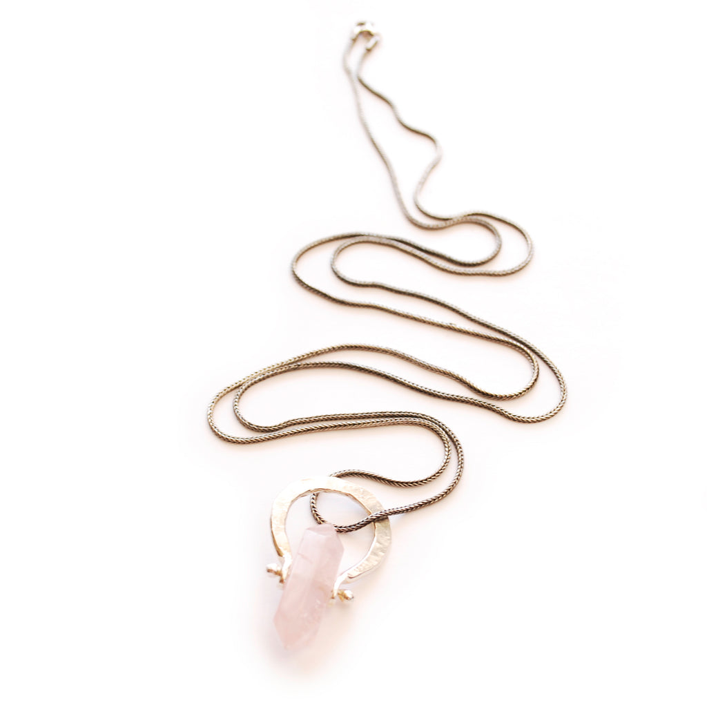 Sterling Silver Rose Quartz Pendant