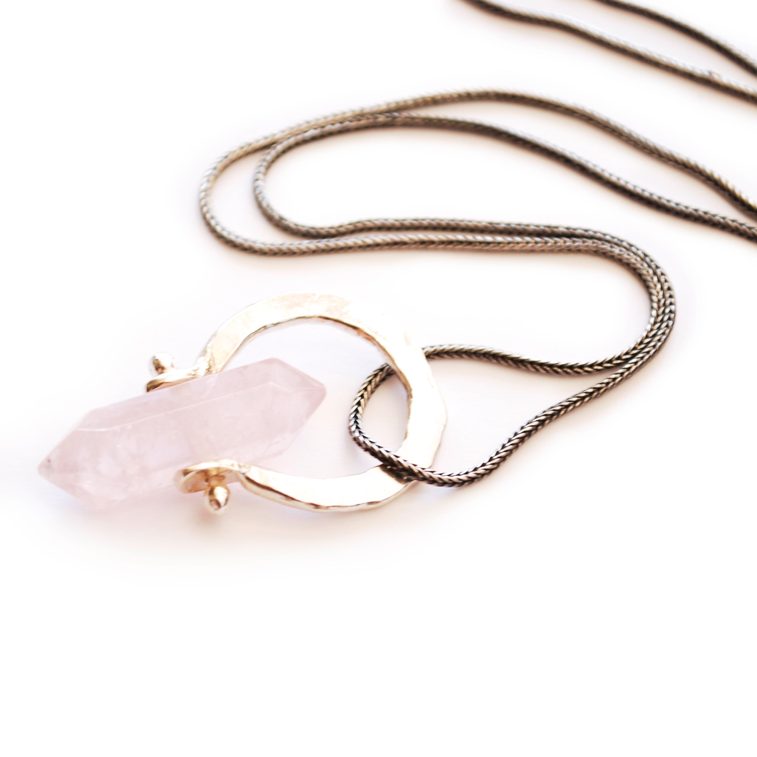 Sterling Silver Rose Quartz Pendant