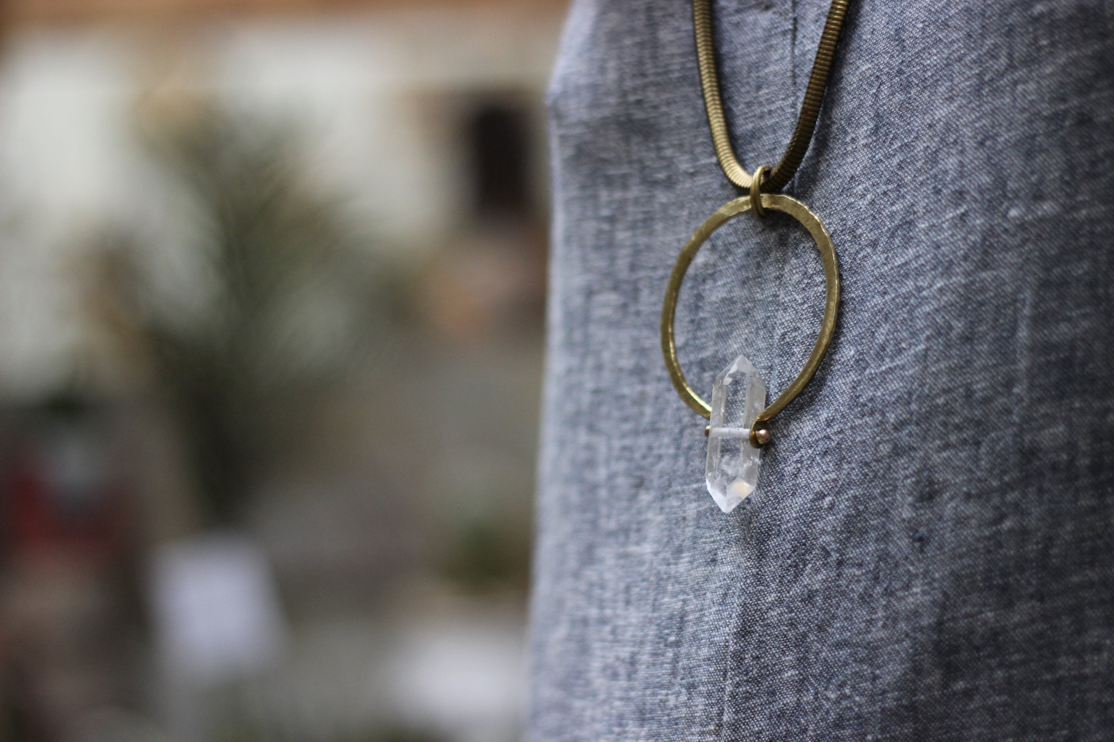 Chunky Quartz Crystal Pendant