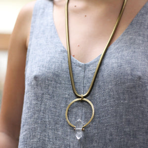 Chunky Quartz Crystal Pendant