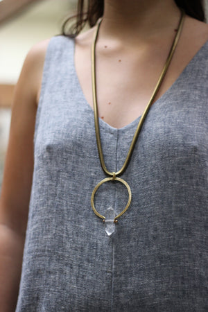 Chunky Quartz Crystal Pendant