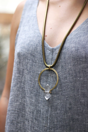 Chunky Quartz Crystal Pendant