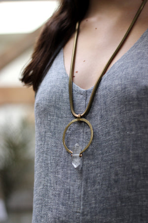 Chunky Quartz Crystal Pendant